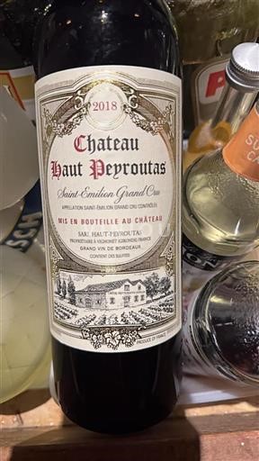 Bordeaux Saint-Émilion Grand Cru Château Haut Peyroutas 2018