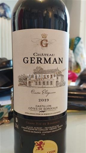 Bordeaux Côtes-de-Bordeaux Château German Élégance 2019