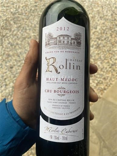 Bordeaux Haut-Médoc Cru Bourgeois Château Rollin 2012