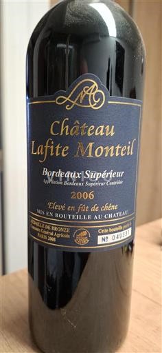 Bordeaux Bordeaux Supérieur Château Lafite Monteil 2006