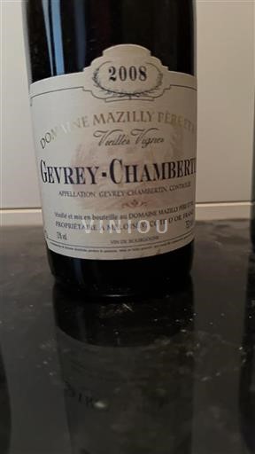 Borgonha Gevrey-chambertin Domaine Mazilly Père et Fils Vieilles Vignes 2008