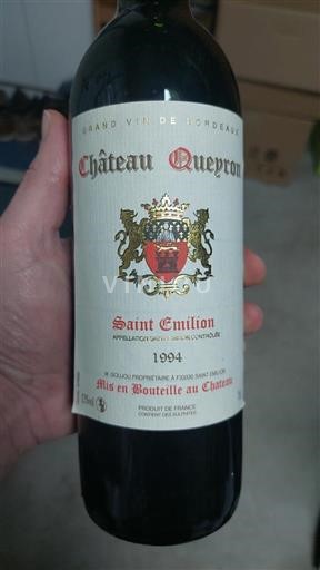 Bordéus Saint-Émilion Château Queyron 1994