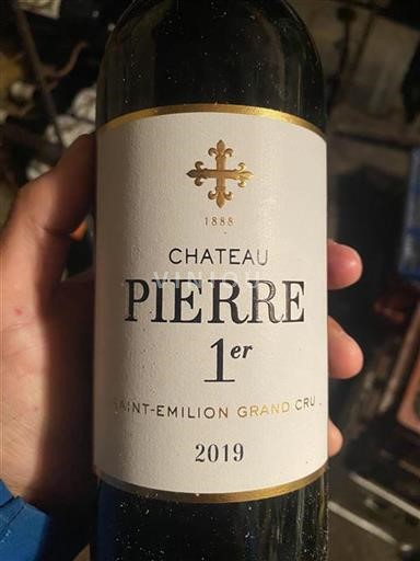 Vin Rouge sec Château Pierre 1er 2019 France Bordeaux Saint-Émilion AOC Grand Cru