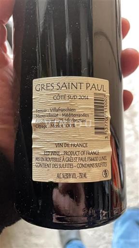 Languedoc No especificado Grès Saint Paul Côte Sud 2014