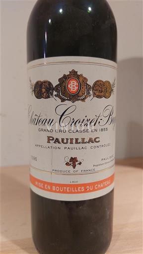 Bordeaux Pauillac Grand Cru Château Croizet-Bages 1996