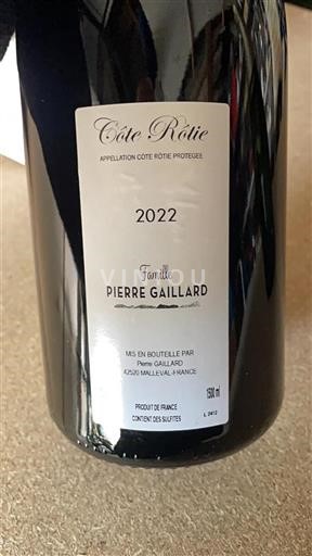 Vin Rouge sec Pierre Gaillard 2022 France Vallée du Rhône Côte-rôtie AOC