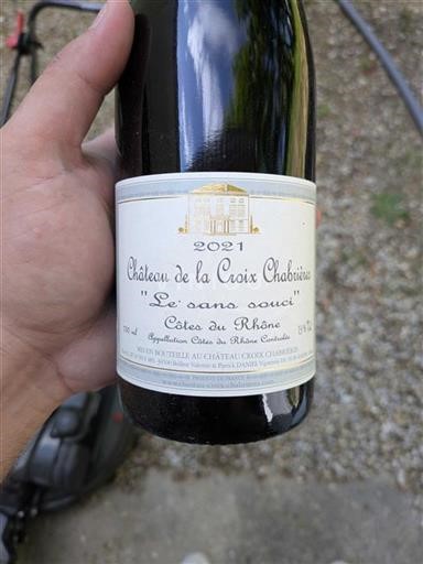 Vin Rouge sec Le Sans Souci Château La Croix Chabrières 2021 France Vallée du Rhône Côtes-du-rhône AOC