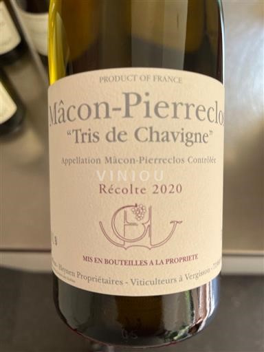 Burgundy Mâcon and Mâcon-Villages Guffens Heynen Tri De Chavigne 2020