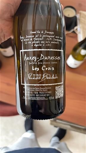 Burgundy Auxey-Duresses Domaine Pascal Prunier-Bonheur Les Crais 2022