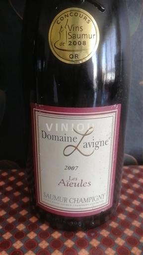 Loiredalen Saumur-champigny Domaine Lavigne Les Aïeules 2007