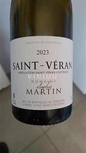 Bourgogne Saint-Véran Domaine Sophie Martin 2023