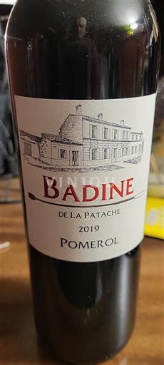 Bordeaux Pomerol Château La Patache Badine 2019