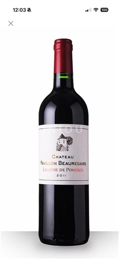 Burdeos Lalande-de-Pomerol Château Pavillon Beauregard 2011