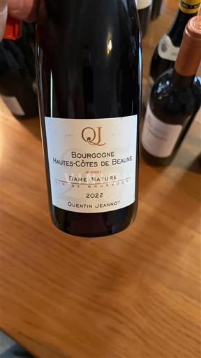 Bourgogne Hautes Côtes de beaune Quentin Jeannot Dame Nature 2022