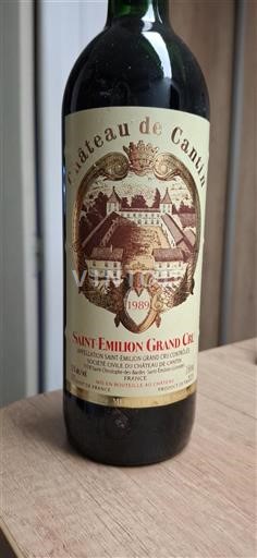 Bordeaux Saint-Émilion Grand Cru Grand Cru Château Cantin 1989