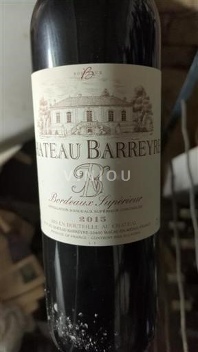 Bordeaux Bordeaux Supérieur Barreyre 2015
