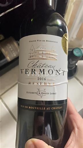 Burdeos No especificado Château Vermont Réserve 2016