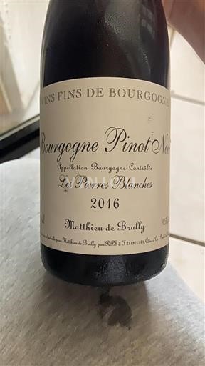 Bourgogne Matthieu de Brully Les Pierres Blanches 2016