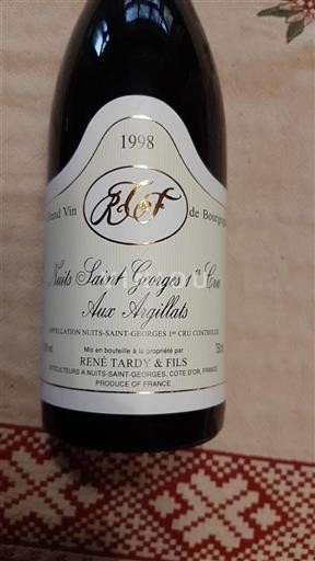 Burgundsko Nuits-saint-georges Premier Cru René Tardy & Fils Aux Argillats 1998