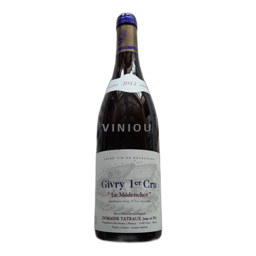 Borgogna Givry Premier Cru Domaine Tatraux Jean et Fils Le Médenchot 2012