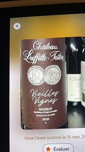 Sydvestfrankrig Madiran Château Laffitte-Teston Vieilles Vignes 2021