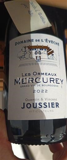 Borgonha Mercurey Domaine L'Évêché Les Ormeaux 2022