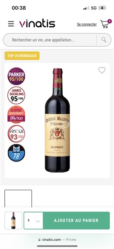 Bordeaux Margaux Grand Cru Château Malescot St. Exupéry Neročník