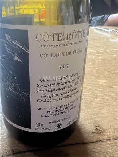 Rhône-dalen Côte-rôtie Earl Maison Stephan Coteaux de Tupin 2019