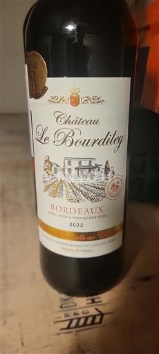 Vin Rouge sec Château Le Bourdiley 2022 France Bordeaux AOC