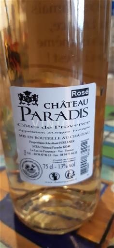 Provence Côtes de Provence Château Paradis Niet-geïntegreerd