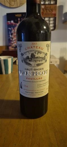 Bordeaux Pauillac Château Haut-Bages Monpelou 2015