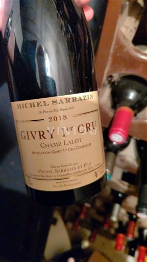 Borgoña Givry Premier Cru Michel Sarrazin et Fils Champs Lalot 2018