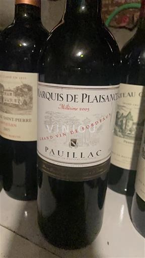 Bordeaux Pauillac Marquis De Plaisance 2005