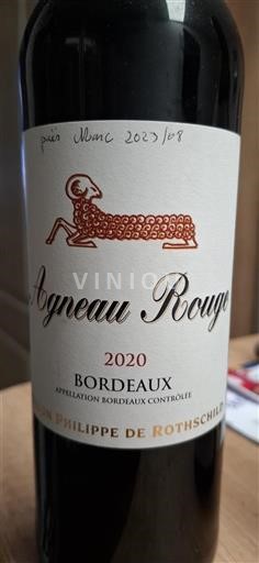 Burdeos Bordeaux Baron Philippe de Rothschild Agneau Rouge 2020