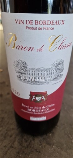 Bordeaux Baron de Clarsac 2020 2020