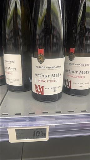 Vin Blanc sec Pfingstberg Arthur Metz 2017 France Alsace Alsace Grand Cru AOC Grand Cru