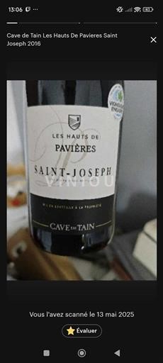 Rhône-dalen Saint-Joseph Cave de Tain Les Hauts De Pavieres 2016
