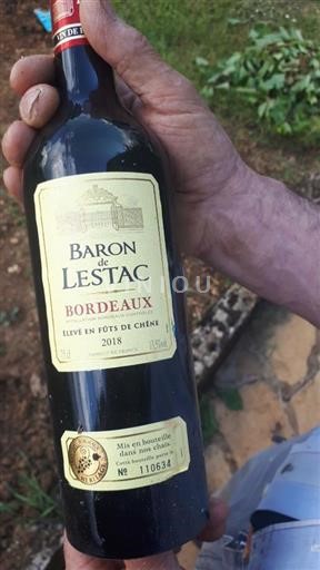 Burdeos Bordeaux Baron de Lestac Élevé en fûts de chêne 2018