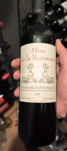 Bordo Montanja Sen Emilion Baron Philippe de Rothschild Mise de la Baronnie 2013