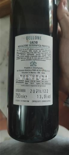 Lazio AZIENDA AGRICOLA FABI ALDO E FIGLI S.S Bellone 2021