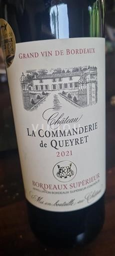 Bordeaux Bordeaux supérieur Château La Commanderie de Queyret 2021