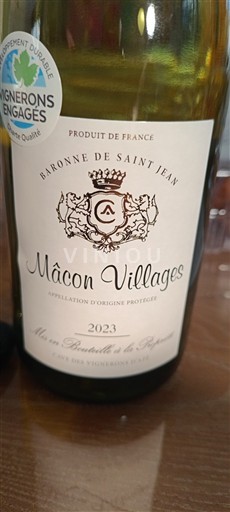 Burgundija Макон и макон-села Baronne de Saint Jean 2023