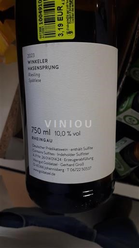 Rheingau Weingut Goldatzel Winkeler Hasensprung 2023