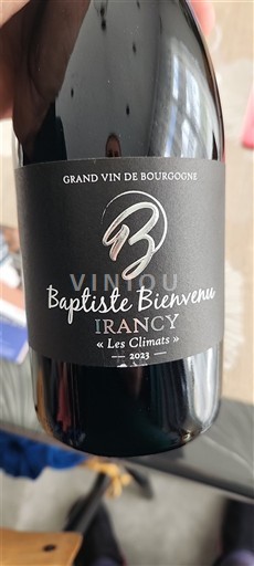 Borgogna Irancy Baptiste Bienvenu les climats 2023