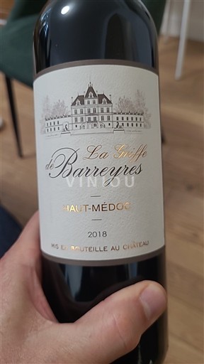 Bordeaux Haut-Médoc Château Barreyres La Griffe de Barreyres 2018