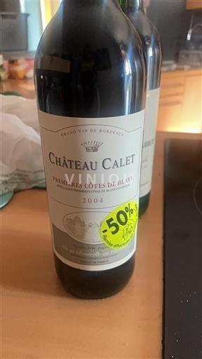 Vin Rouge sec Château Calet 2004 France Bordeaux AOC