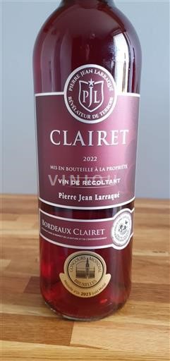 Bordeaux Bordeaux clairet Pierre Jean Larraqué 2022
