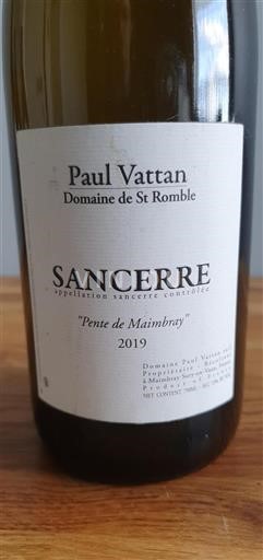 Valle del Loira Sancerre Paul Vattan Pente de Maimbray 2019