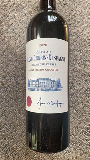 Bordeaux Saint-Émilion Grand Cru Grand Cru Classé Château Grand Corbin-Despagne 2020