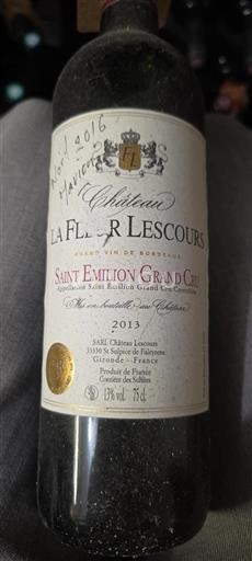 Vin Rouge sec Château La Fleur Lescours 2013 France Bordeaux Saint-Émilion Grand Cru AOC